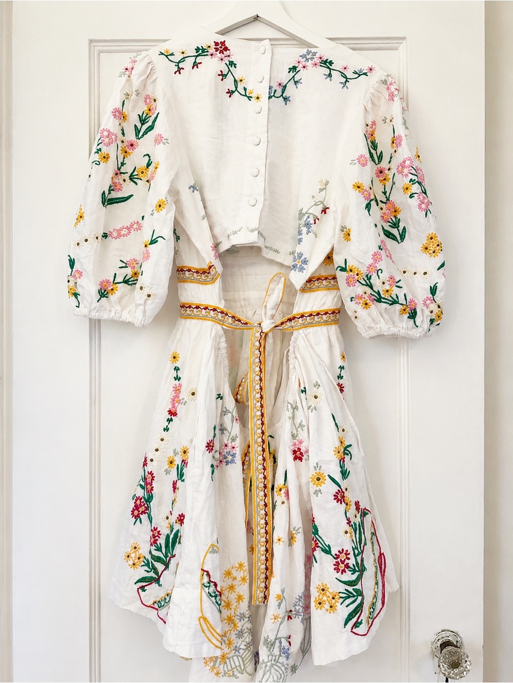 Anthropologie Deep V Floral bohemian cut out back boho Mini Dress - Picture 3 of 4